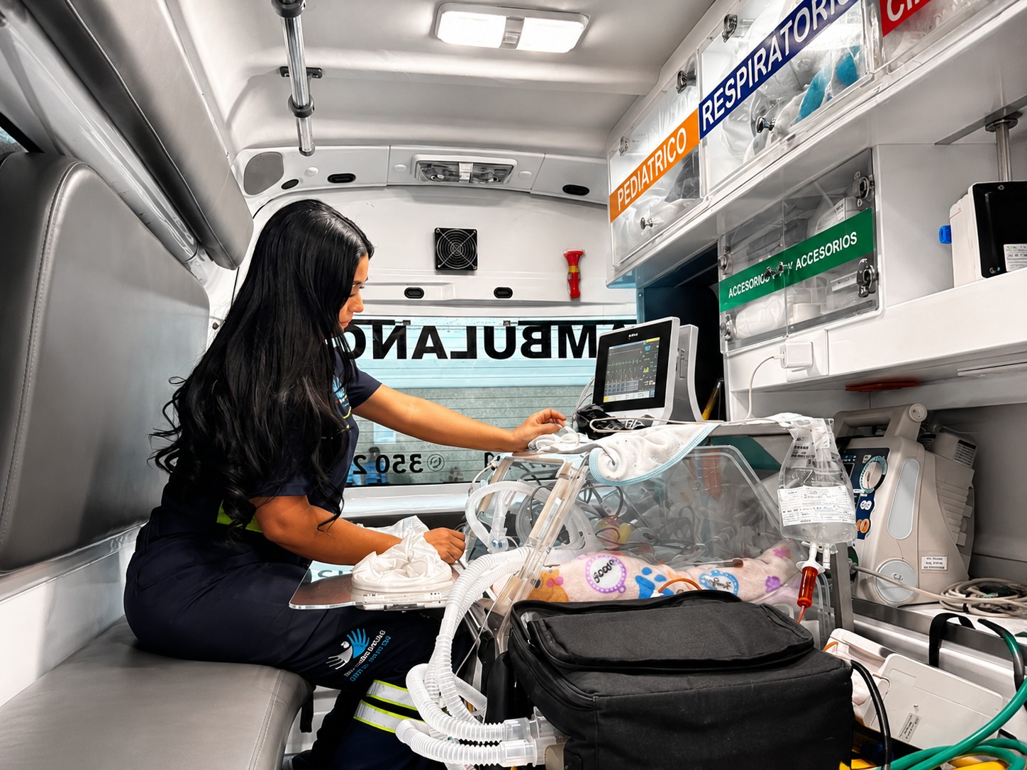 Traslado neonatal con incubadora